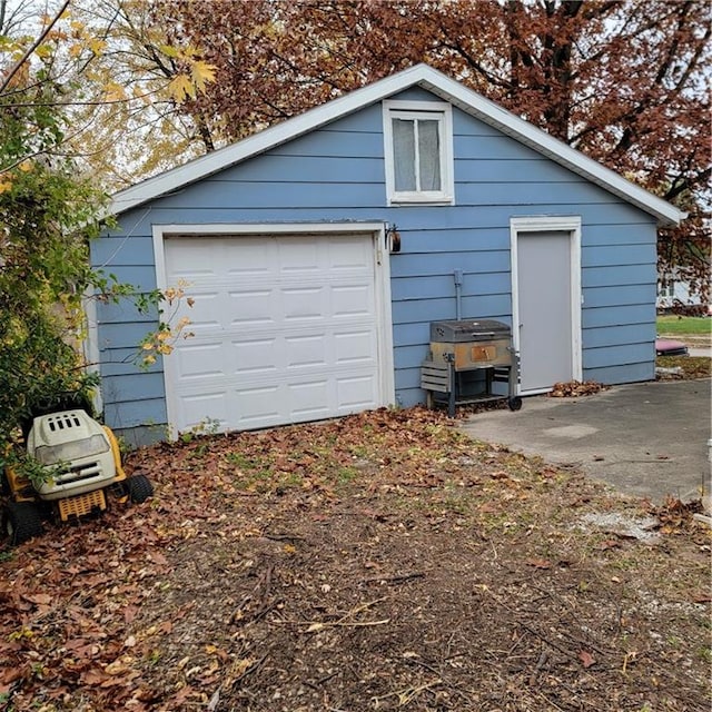 view of garage