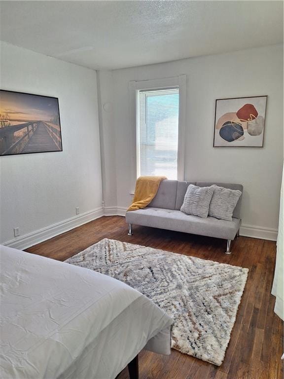 living room with dark wood-type flooring