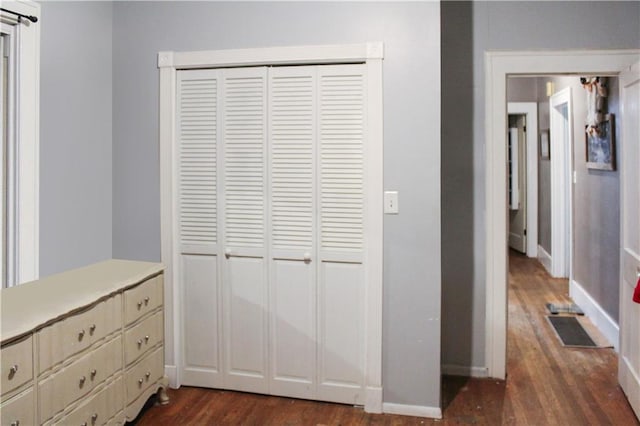 interior space with hardwood / wood-style floors