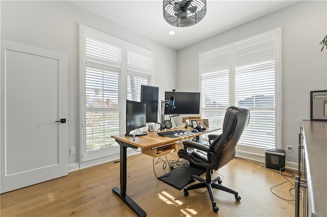 office featuring light hardwood / wood-style floors