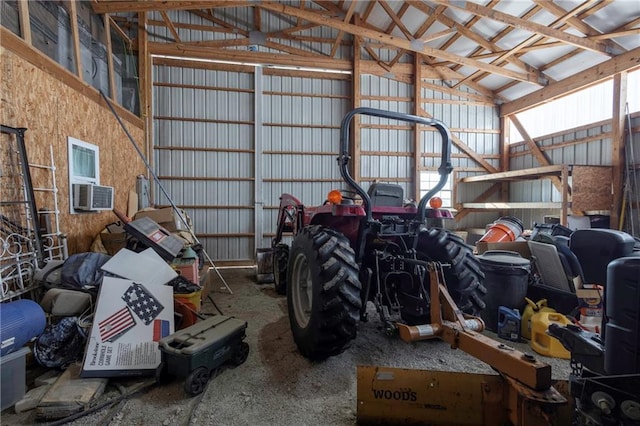 garage with cooling unit