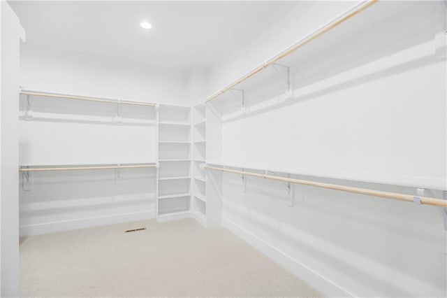 walk in closet with carpet flooring