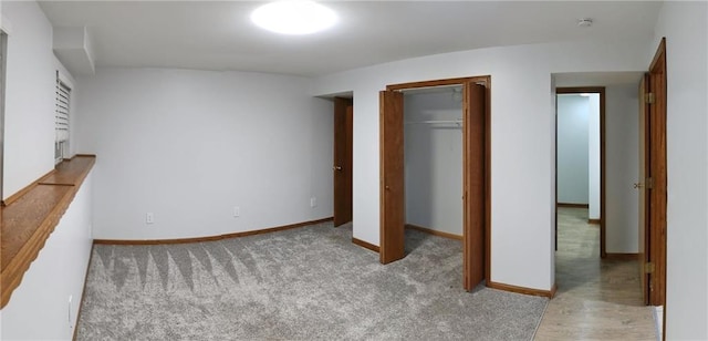 unfurnished bedroom with a closet