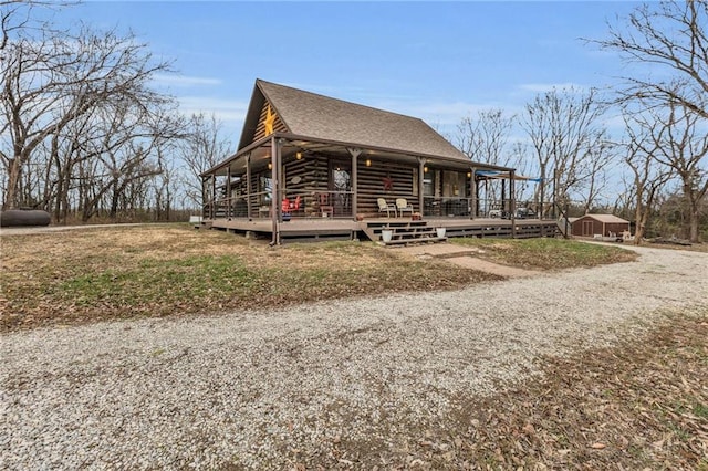 exterior space with covered porch