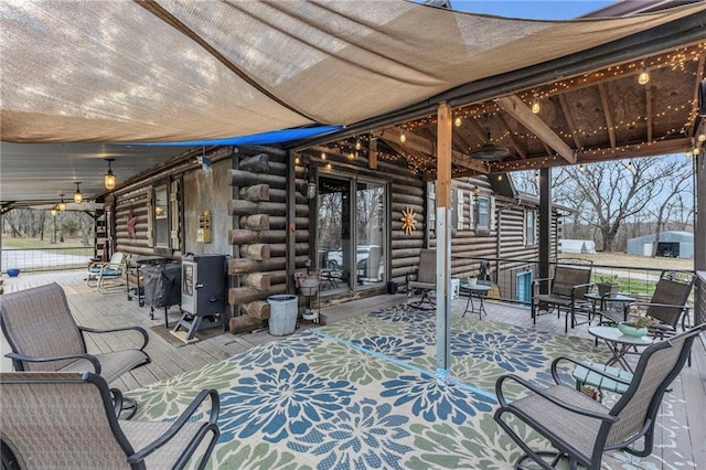 view of patio / terrace with ceiling fan