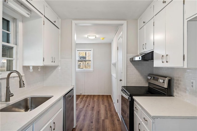 kitchen featuring white cabinetry, stainless steel appliances, and sink