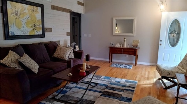 living room featuring wood-type flooring