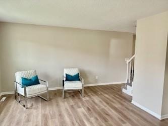 living area featuring light wood-type flooring