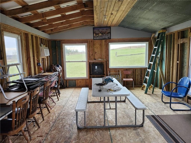 interior space with lofted ceiling