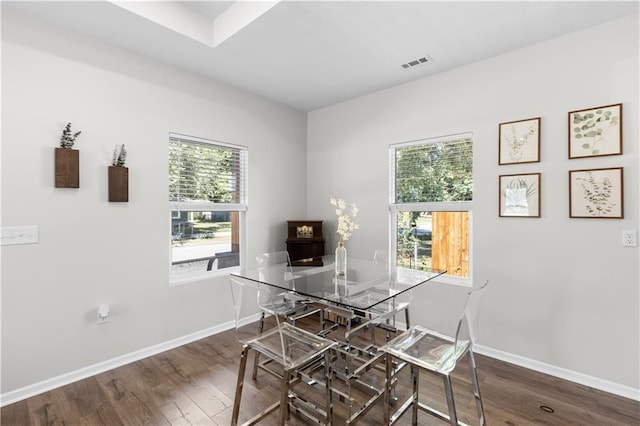 interior space featuring dark hardwood / wood-style flooring