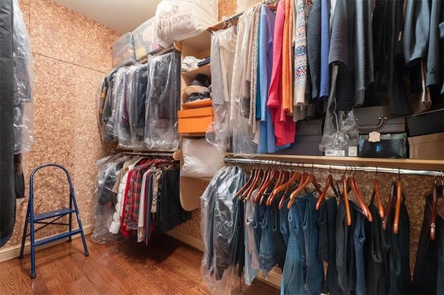 spacious closet featuring hardwood / wood-style floors