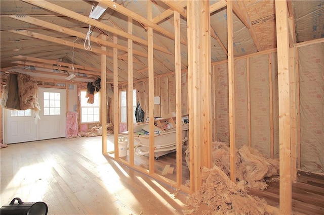 miscellaneous room with vaulted ceiling