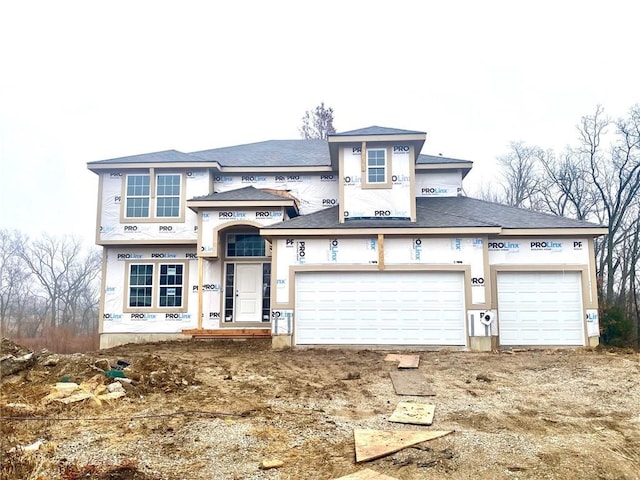 view of front of house with a garage