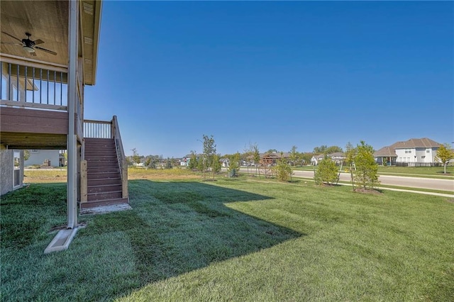 view of yard with stairs