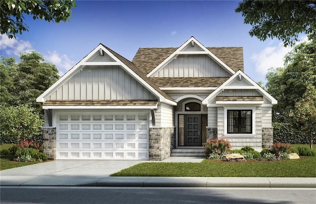 craftsman-style house with a garage