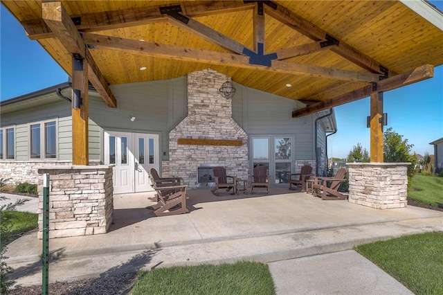 view of patio / terrace featuring french doors