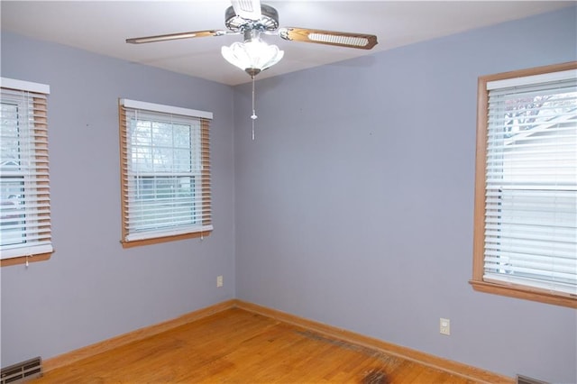 empty room with light wood-type flooring