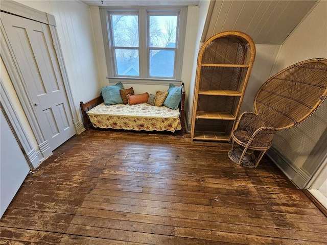 living area featuring dark hardwood / wood-style flooring