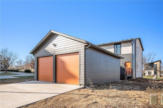 view of home's exterior with a garage