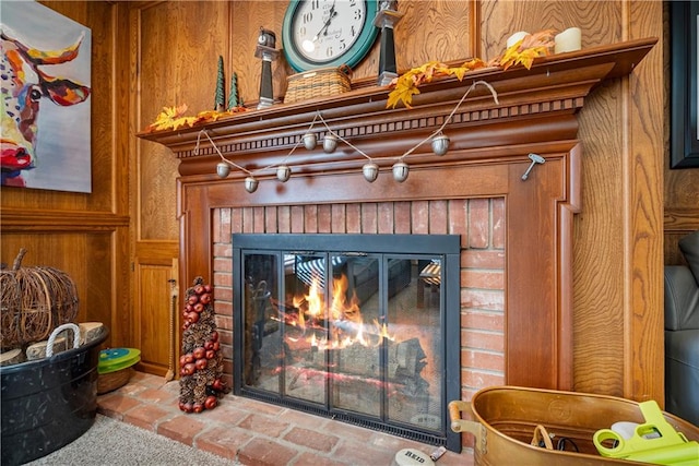 401 Taylor Rd, Independence, KS 67301 - detailed view of a brick fireplace and wood walls
