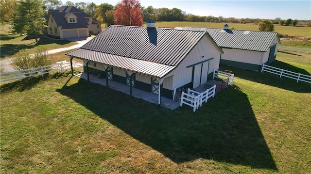 drone / aerial view with a rural view