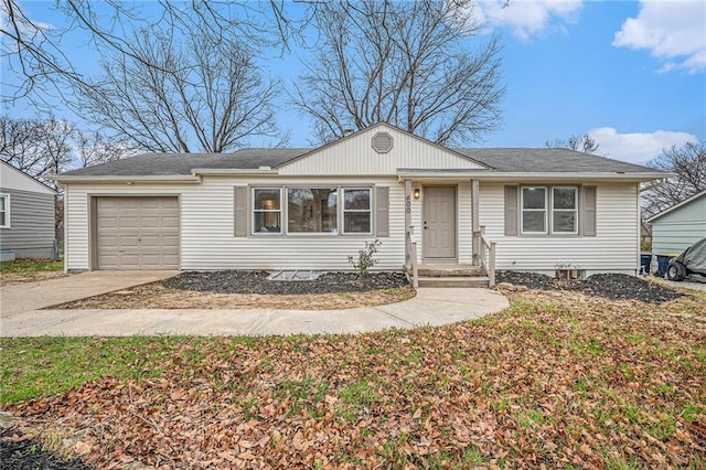 single story home featuring a garage