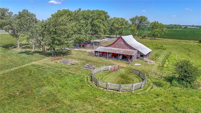 bird's eye view with a rural view