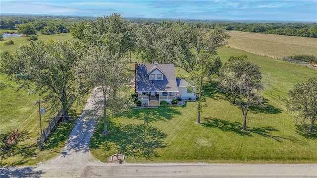 drone / aerial view featuring a rural view