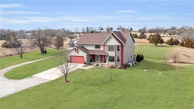 view of front of property featuring a porch and a front yard