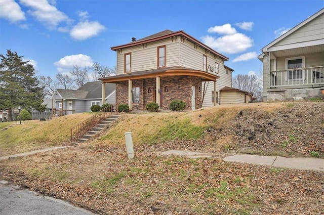 view of front of property with covered porch