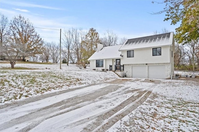 view of front of house with a garage