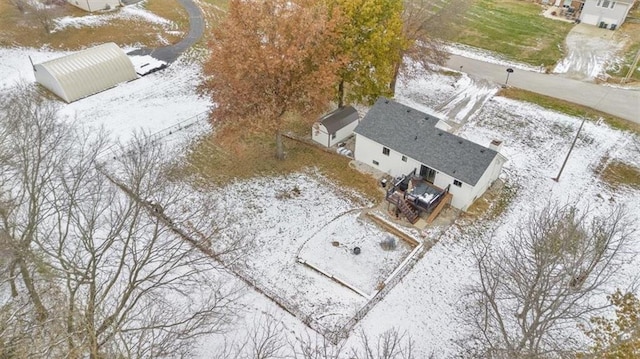 view of snowy aerial view