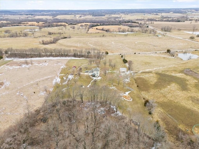 aerial view featuring a rural view