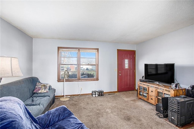 living room featuring carpet flooring