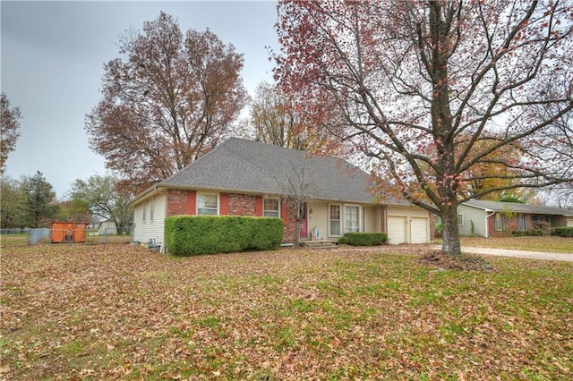 ranch-style home with a garage