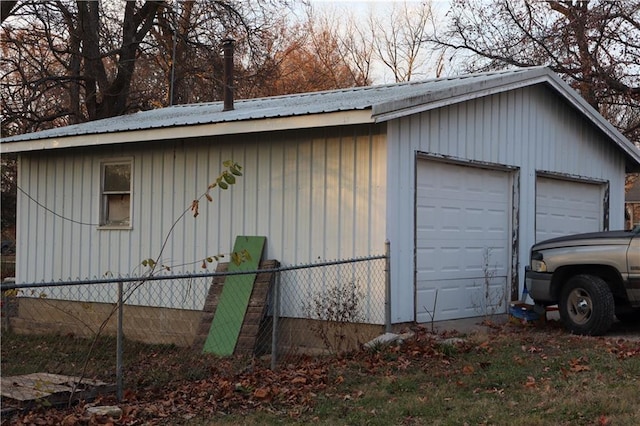 view of garage