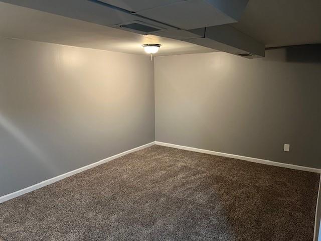 basement with carpet