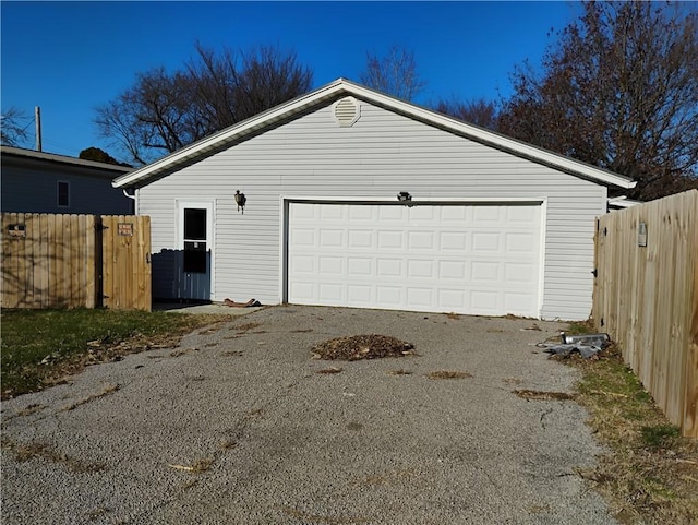 view of garage