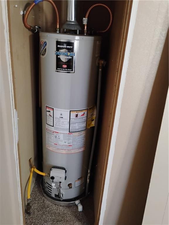 utilities featuring gas water heater