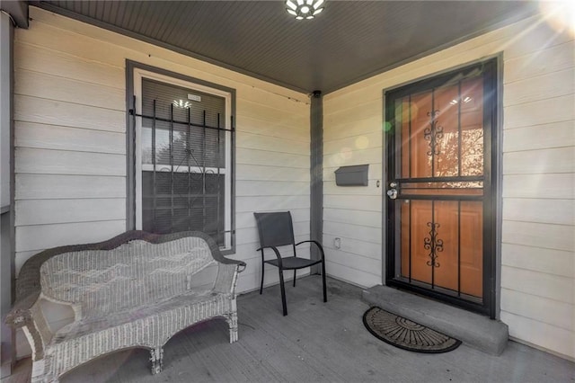 property entrance with a porch