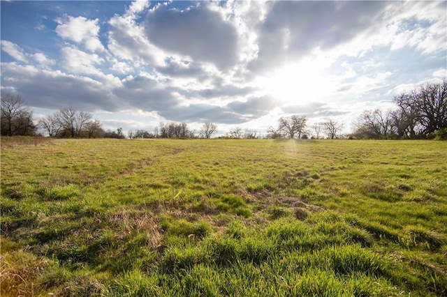 view of yard with a rural view