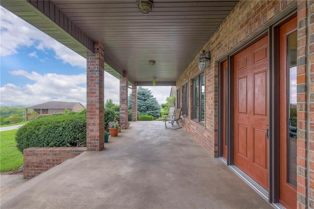 view of patio with a porch