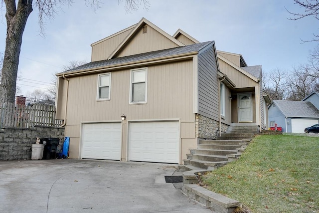 view of property exterior featuring a garage