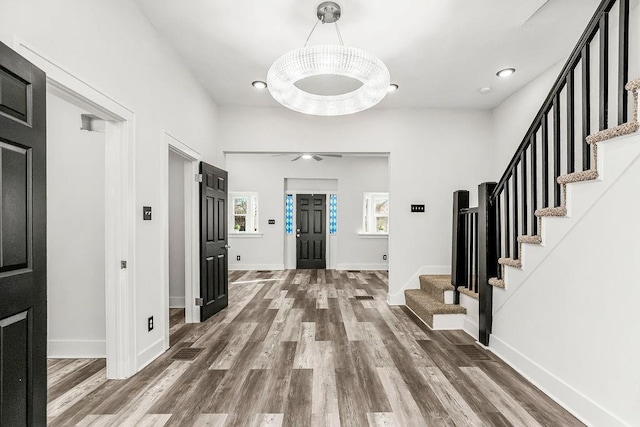 entryway featuring hardwood / wood-style flooring