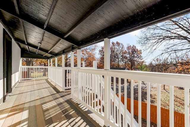 deck with covered porch