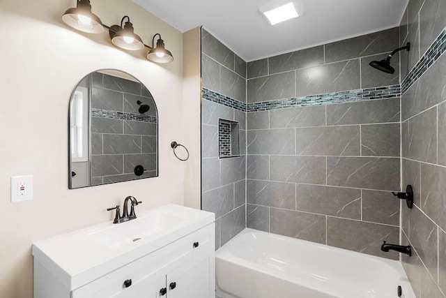 full bathroom with vanity and shower / bathing tub combination