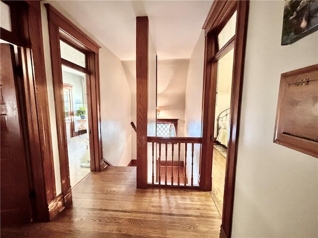 hallway featuring hardwood / wood-style flooring