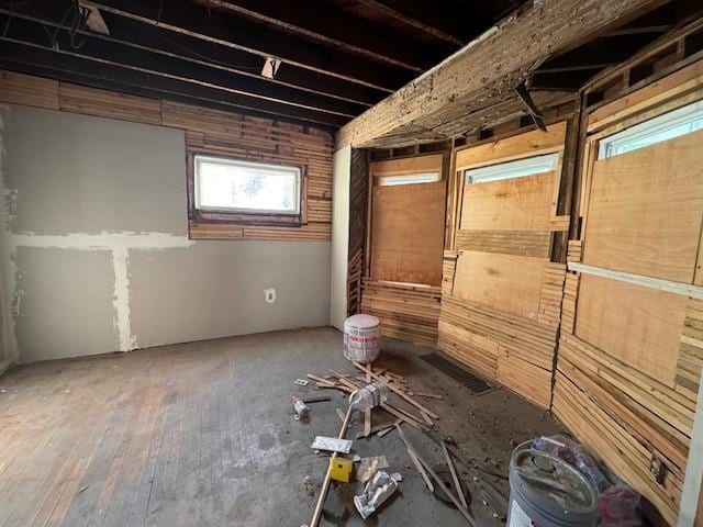 interior space with hardwood / wood-style flooring