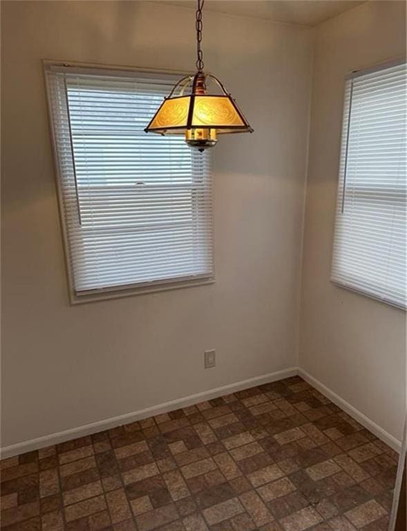 view of unfurnished dining area