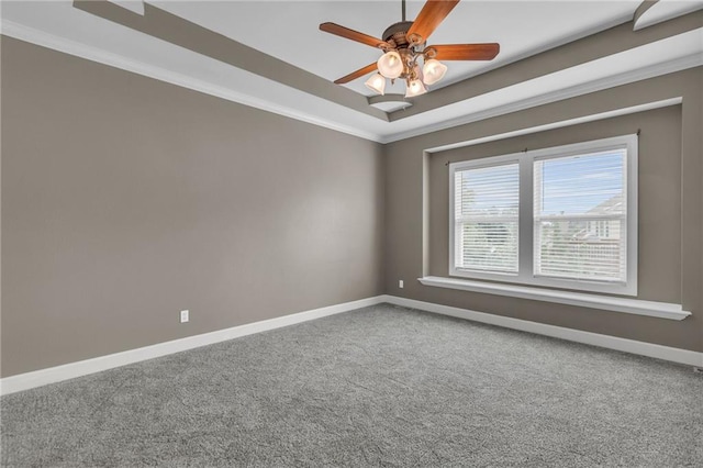 empty room featuring carpet and ornamental molding